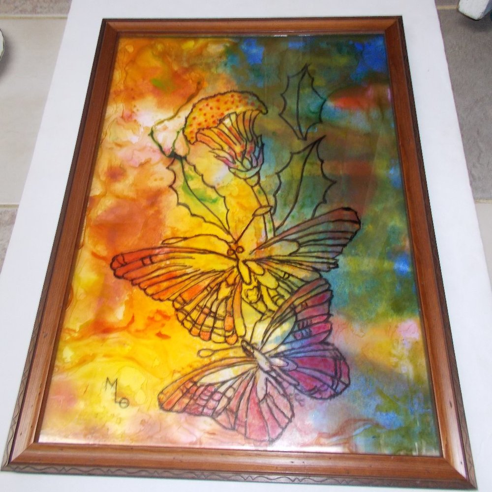 Beautiful watercolor & ink painting approximately 19.5"x13.5", framed - Picture 2 of 6